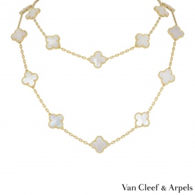 Van Cleef & Arpels Yellow Gold Vintage Alhambra Necklace VCARA42100 Van Cleef & Arpels Yellow Gold Vintage Alhambra Necklace VCARA42100